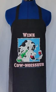 The Funny Apron Company Schürze OS The COW-NOISSEUR Weinkuhliebhaber Geschenk schwarz - Bild 1 von 8
