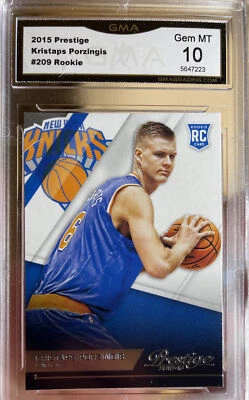 2015-16 Panini Prestige Rookie Kristaps Porzingis Gem Mint 10 Dallas Mavs RC - Image 1 of 3