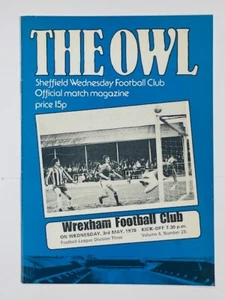 Sheffield Wednesday V Wrexham 1977/78 03-05-1978 división 3 - Imagen 1 de 1