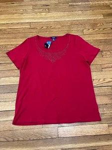 Chaps T-Shirt Women's Plus Size 1X Short Sleeve Scoop Neck Top NWT $49 - Picture 1 of 3