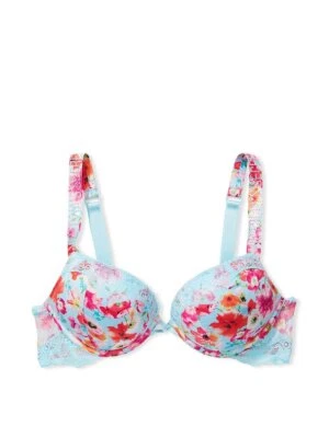 Sutiã Victoria's Secret Bombshell Shine Strap Push-Up Floral 36B Azul Papoula Novo com etiquetas - Imagem 1 de 4