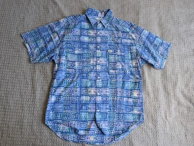 Vintage Guess Shirt Men Small Blue Batik Short Sleeve Early 90's Made in USA - Image 1 of 4