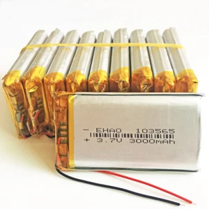 Batteria 10 x 3,7 V 3000 mAh 103565 lipo polimero per DVD cellulare fotocamera laptop - Foto 1 di 7