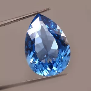 AAA Grade Natural Flawless Ceylon Blue Spinel Pear Cut Loose Gemstone 23x17 MM - Picture 1 of 4