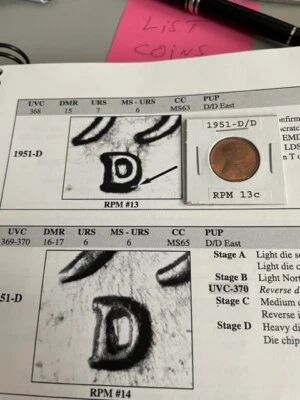 1951-D/D East Lincoln Wheat cent UNC RB RPM 13 Really Nice - Image 1 of 2