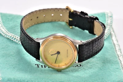 Tiffany & Co Stainless Steel Portfolio Lucent Swiss 25mm Watch Lizard Leather - Image 1 of 4