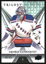 2016-17 Upper Deck Trilogy Rainbow Black #7 Henrik Lundqvist PATCH Patch /65