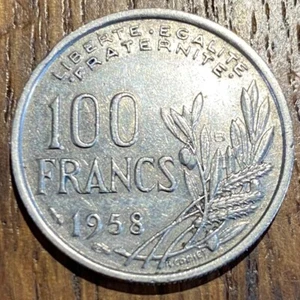 PIECE DE 100 FRANCS COCHET 1958 B (993) TRÈS BELLE COTE. - Imagen 1 de 2