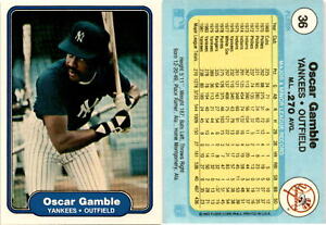 Oscar Gamble 1982 Fleer Baseball Card 36  New York Yankees