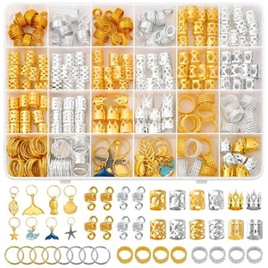 200 Pcs Hair Dreadlock Jewelry Beads Rings Cuffs Accessories for Women Braids - Picture 1 of 7