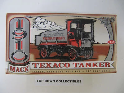 Texaco 1910 Mack Tanker Truck #12  Coin Bank   New In Box   Stock # F122 - Image 1 of 4