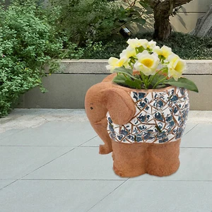 Elephant Plant Flower Pot, Garden Animal Flower Plant Pots With Drainage Hole - Picture 1 of 18