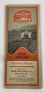 Folleto DE COLECCIÓN WEED HOG Plegable Rock Island ILL Plow Co Grada Publicitaria - Imagen 1 de 10