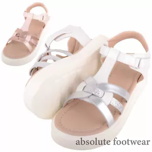 Kids Childrens Girls Lightweight Gladiator Style Glitter Summer Holiday Sandal - Picture 1 of 3