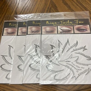 4 PacksOf 12 Eyeliner Stencil Guide nine tailed fox, Quick Patches Shaper Makeup - Picture 1 of 8