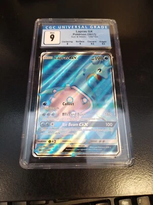 D2 B Lapras GX 139/149 Sun & Moon Base Set Full Art Holo Pokemon - CGC 9 - Image 1 of 2