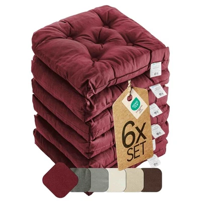ETÉREA HIMMLISCHE QUALITÄT 6er Set Sitzkissen Stuhlkissen Sitzauflage etérea Heidi Auflage Kissen 42x42 cm