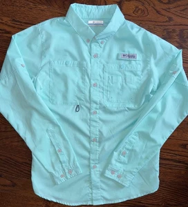 Columbia PFG Omni Shade Vented Long Sleeve Button Down Shirt Boy's Large 14/16 - Picture 1 of 2