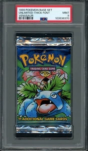 1999 Pokemon Venusaur Art Base Set Unlimited Foil Booster Pack PSA 9 MINT - Bild 1 von 2