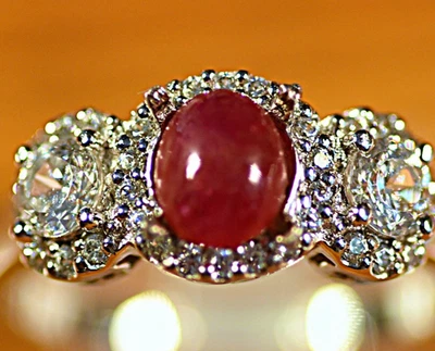 Ruby 1.27 Ct. Natural  Ruby 7 X 5 mm Oval Shape Cabochon Loose Stone Gemstone - Image 1 of 4