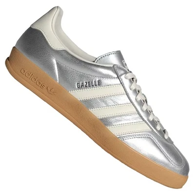 Adidas Gazelle Indoor pelle Uomo Scarpe da Ginnastica Samba JR1206 Argento White - Immagine 1 di 3