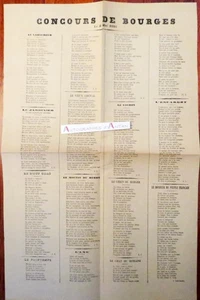 ● Concours de BOURGES 1886 Textes / Poésies J. Chevalier - Grande affiche CHER - Picture 1 of 4