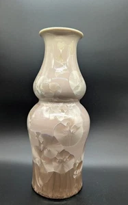 Vintage Norkin Signed Art Studio Pottery Pink Crystalline Glaze Vase 10" Signed - Picture 1 of 10