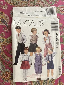 McCalls 4565 Sewing Pattern Children Size 3 Vest Skirt Pants Shorts Knickers CUT - Picture 1 of 6