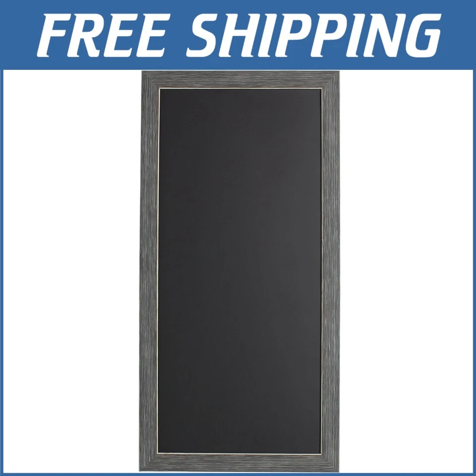 Decorative 13" x 26" Framed Magnetic Chalkboard for Stylish Home Organization - Image 1 of 4