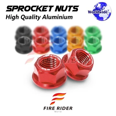 Red Rear Wheel Sprocket Nuts M10 For Yamaha FZ09 14 15 16 17 18 19 20 - Image 1 of 3