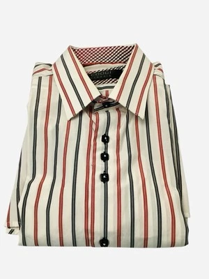 Coogi Classic Striped Button Up Shirt Flip Cuff Long Sleeve Mens Size XL - Image 1 of 4