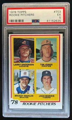 1978 Topps novato Larry Andersen Jones Mickey Mahler Jack Morris RC #703 PSA 5 Foto 1 de 2