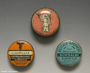Konvolut - 3 x APOTHEKEN BLECHDOSEN aus Elberfeld - um 1910-1930 - Bild 1 von 5