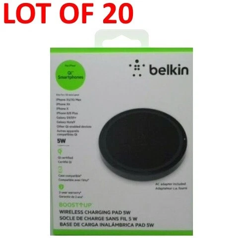 Lote de 20 almohadillas de carga inalámbricas Qi Belkin Boost Up 5W (#196). F7U067ttBLK Foto 1 de 2