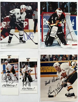 Vancouver Canucks Legends Signed- Photo Lot (5) Öhlund, McLean, Lidster, Ronning - Image 1 of 4