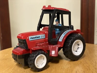 Farmhand 810 Red Tractor with Cab and Permanent Farmer. - Image 1 of 3
