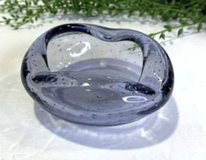 Vintage Purple Controlled Bubble Bullicante Ashtray Trinket Dish Glass Bowl - Picture 1 of 8