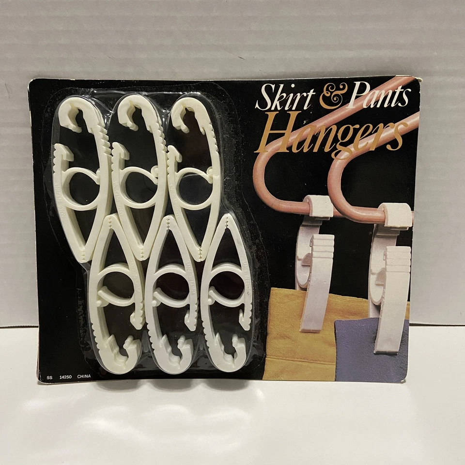 Conjunto vintage NOS de 6 saia e calça cabide clipes cabide adaptador - Imagem 1 de 1