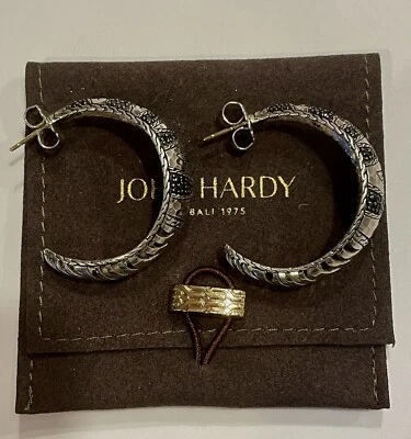 Pendientes de aro JOHN HARDY zafiro negro MACAN LAVA. GRANDE  Foto 1 de 4