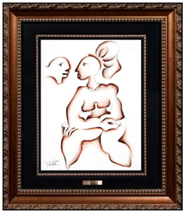 Alexandra Nechita Original Ink Drawing Signed Female Portrait Picasso Framed Art - Picture 1 of 5