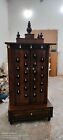 Handmade 72" Wooden Pooja Temple doors and golden silver antique finish bell