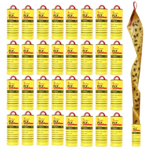 32er-Pack Fliegenstreifen, klebrige Fliegenfalle zum Aufhängen für drinnen und d - Bild 1 von 8