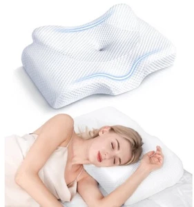 Osteo Contour Cuscino Memory Foam per Dolori al Collo Design Cavo, Queen Size - Foto 1 di 10