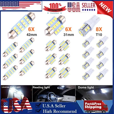 For Honda 20pcs LED Interior Lights Bulbs Kit Car Trunk Dome License Plate Lamps - Image 1 of 4