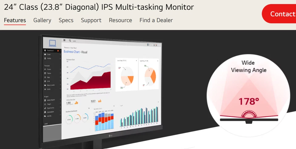 LG Business 24BK550Y-B 23.8" Full HD LED LCD Monitor - 16:9 - Textured Black LGE - Image 1 of 1