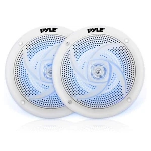 2x PYLE PLMRS53WL wasserdichte Lautsprecher 5,25" 180 Watt max Boot mit LED Beleuchtung - Bild 1 von 8