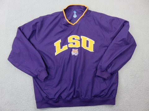 NCAA LSU Tigers Windbreaker Men's Large Purple Pullover Cover