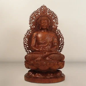 Buddha Wood Carving Vietnam "Finest Quality" Buddhism 62cm Woodwork - Picture 1 of 5