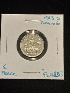 1943 S Australia 6 Pence Silver “feb150 ” Six Pence 6P Australian - Picture 1 of 16