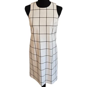 Worth New York Women's Check Sleeveless Lined Sheath Dress White Black Size 0 - Picture 1 of 12